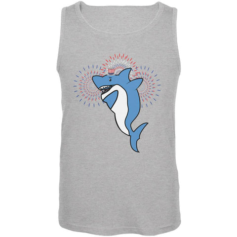 4th Of July Dabbing Shark Fireworks Mens Tank Top