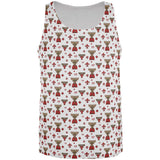 French Canadian Maple Leaf Fleur De Lis Moose Pattern All Over Mens Tank Top