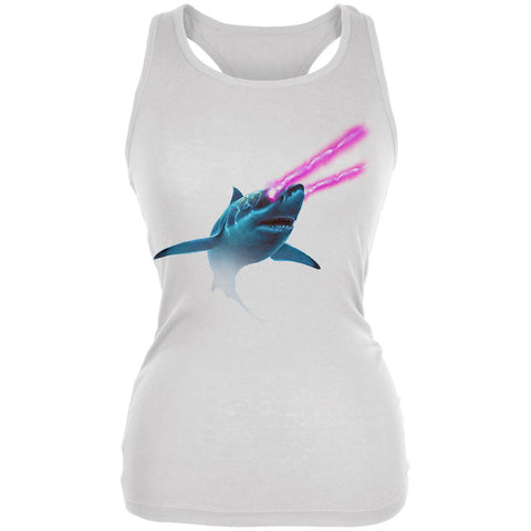 Galaxy Shark Great White Laser Beams Juniors Soft Tank Top