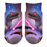 Velociraptor Laser Shark All Over Toddler Ankle Socks
