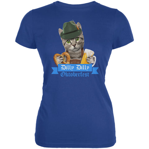 Dilly Dilly Oktoberfest Funny Cat Juniors Soft T Shirt front view