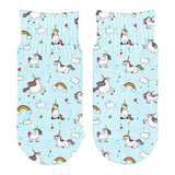 Flying Unicorn Unicorns Sky Repeat Pattern All Over Toddler Ankle Socks