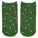 Retro Ferry Merry Christmas Ferret Pattern All Over Adult Ankle Socks