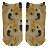 Doge Meme All Over Adult Ankle Socks front view