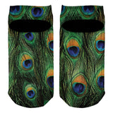 Peacock Feathers All Over Adult Ankle Socks