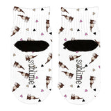 Retro Ferret Pattern All Over Toddler Ankle Socks
