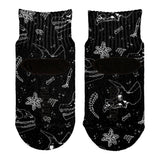 Dinosaur Dino Bones Fossil Pattern All Over Toddler Ankle Socks