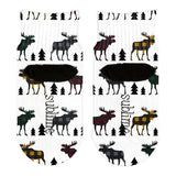 Autumn Plaid Moose on the Loose Pattern All Over Toddler Ankle Socks