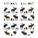 Autumn Plaid Moose on the Loose Pattern All Over Toddler Ankle Socks