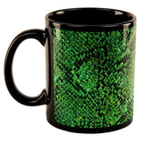 Halloween Green Snake Snakeskin All Over Black Out Coffee Mug