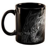 Tribal Elephant All Over Black Out Coffee Mug