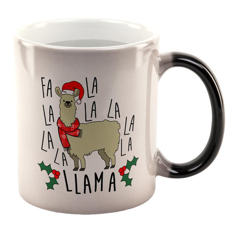 Christmas Fa La Llama All Over Heat Changing Coffee Mug