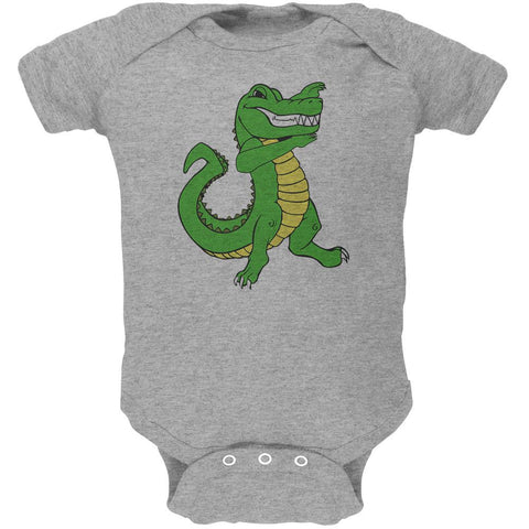 Mardi Gras Dabbing Alligator Soft Baby One Piece