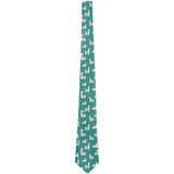 Llama Cute Teal Repeat Pattern All Over Neck Tie