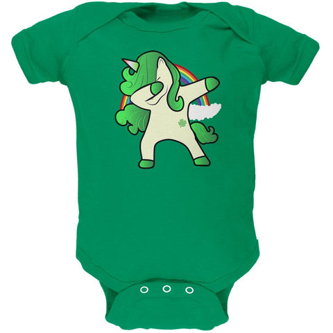 St. Patrick's Day Irish Dabbing Unicorn Soft Baby One Piece