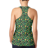Tropical Toucan Rainforest Repeat Pattern Juniors Burnout Racerback Tank Top