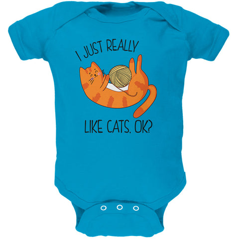 I Just Really Like Cats Ok Cute Soft Baby One Piece front view