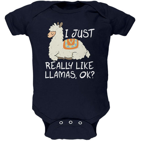 I Just Really Like Llamas Ok Cute Soft Baby One Piece