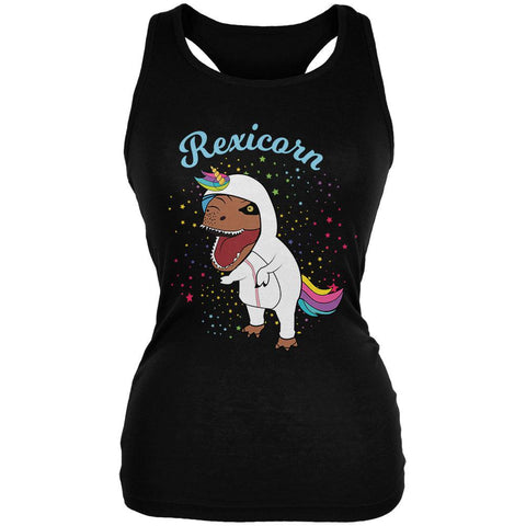 T-Rex Dinosaur in Unicorn Costume Rexicorn Juniors Soft Tank Top