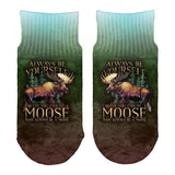 Always Be Yourself Unless Moose All Over Toddler Ankle Socks