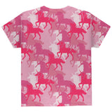 Unicorn Pink Camo Camouflage All Over Youth T Shirt