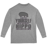Always Be Yourself Hippo Youth Long Sleeve T Shirt
