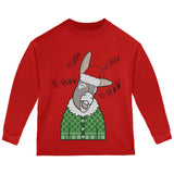 Italian Christmas Donkey Hee-Haw Funny Cute Toddler Long Sleeve T Shirt front view