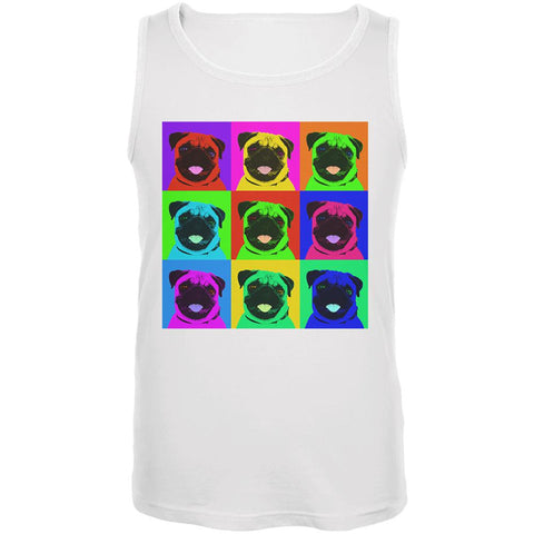 Pug Pop Art Repeating Squares Mens Tank Top