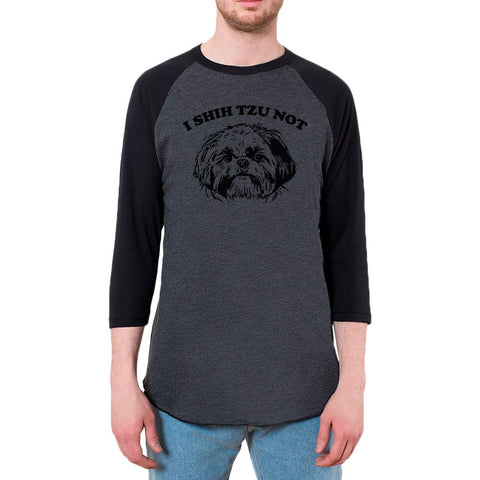 I Shih Tzu Not Mens Raglan T Shirt