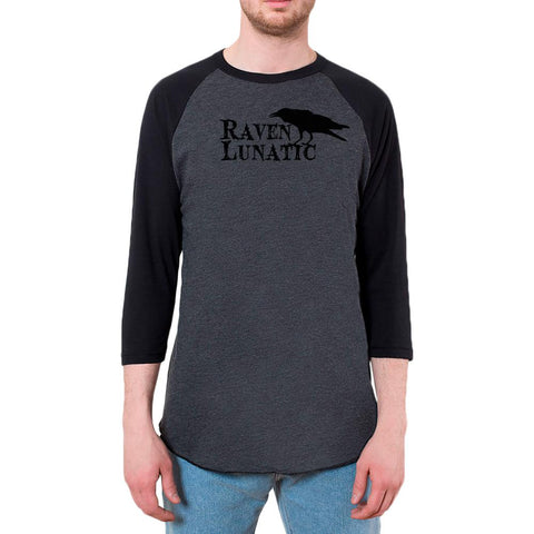 Halloween Raven Lunatic Mens Raglan T Shirt