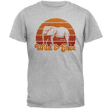 Elephant Wild And Free Retro Sun Mens T Shirt front view