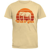 Elephant Wild And Free Retro Sun Mens T Shirt