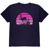 Florida Flamingo Retro Sunset Youth T Shirt