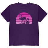 Florida Flamingo Retro Sunset Youth T Shirt