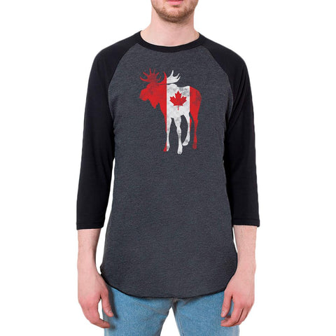 Great Canadian Moose Halftone Mens Raglan T Shirt