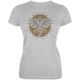 Henna Mandala Elephant Juniors Soft T Shirt front view