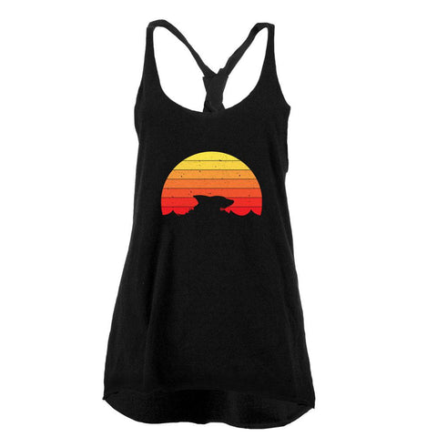 Ocean Shark Retro Sunset Juniors Twist Tank Top