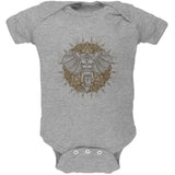 Henna Mandala Elephant Soft Baby One Piece  front view