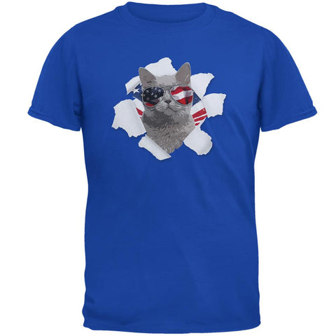 4th of July Meowica Americat Patriot Mens T Shirt