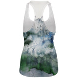 Watercolor Deer in the Mist All Over Womens Work Out Tank Top