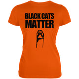Halloween Black Cats Matter Juniors Soft T Shirt front view