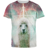 Galaxy Llama of Namaste Tetrahedron All Over Mens T Shirt