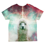 Galaxy Llama of Namaste Tetrahedron All Over Toddler T Shirt