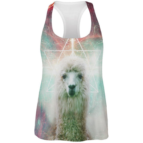 Galaxy Llama of Namaste Tetrahedron All Over Womens Work Out Tank Top