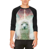 Galaxy Llama of Namaste Tetrahedron Mens Raglan T Shirt
