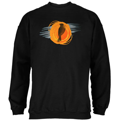 Halloween Raven in a Harvest Moon Abstract Mens Sweatshirt
