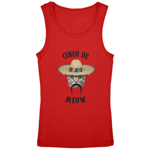 Funny Cat Cinco de Mayo Meow Youth Girls Tank Top