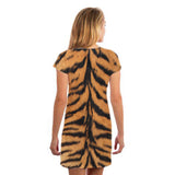 Halloween Costume Tiger All Over Juniors Beach Cover-Up Costume Dress with Tiger Ears Headband