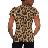 Halloween Costume Leopard Pattern All Over Womens Costume T Shirt with Leopard Ears Headband