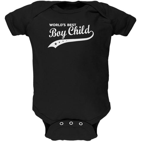 World's Best Boy Child Black Soft Baby One Piece  front view